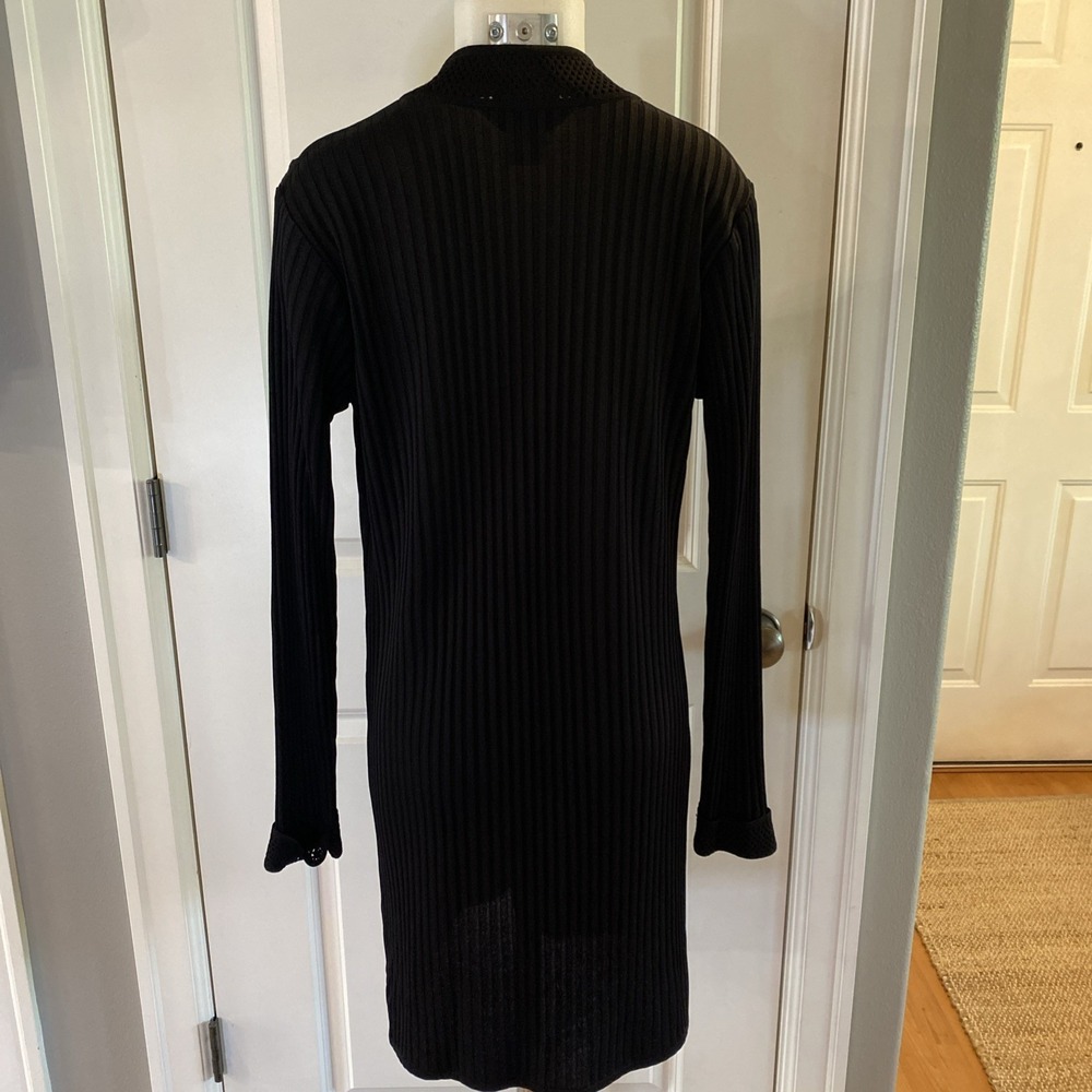 Exclusively Misook Womens Duster Knit‎ Cardigan Long Line Sweater Black- Size XS - Picture 8 of 11